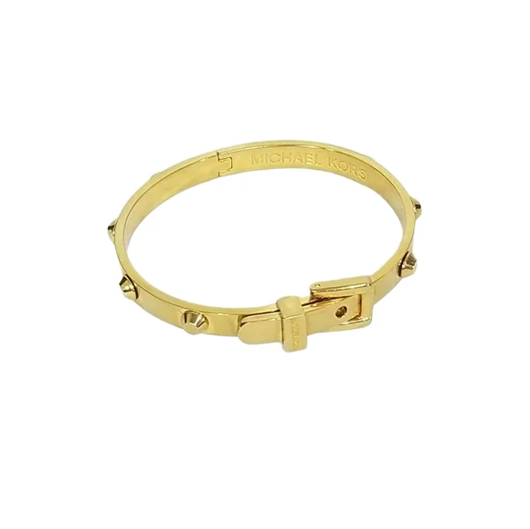 Michael Kors Astor Studded Gold Buckle Bracelet Bangle with Original Box - Picture 2 of 7